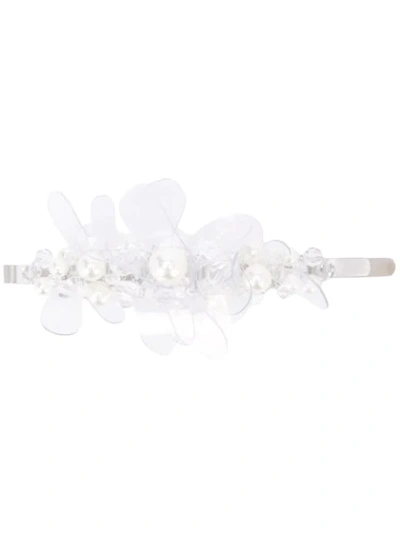 Simone Rocha Faux-pearl And Crystal Hair Slide In Silver