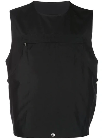 Lanvin Technical Zip Pocket Vest In Black