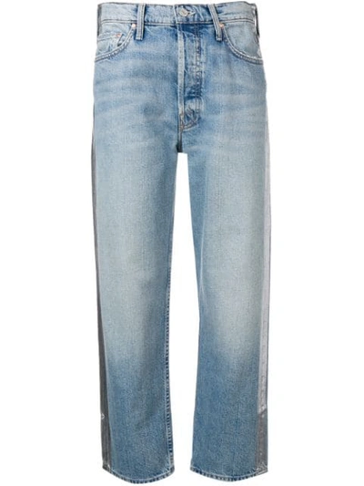 Mother The Trasher Cropped Jeans In Blue