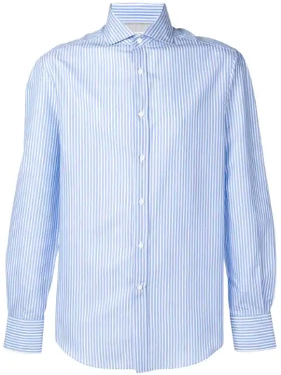 Brunello Cucinelli Striped Shirt In Blue