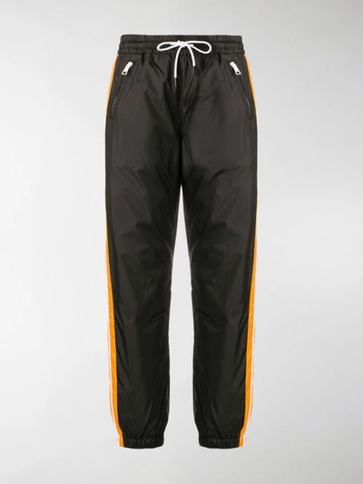 Kenzo Color Block Nylon Track Pants W/ Bands In Black