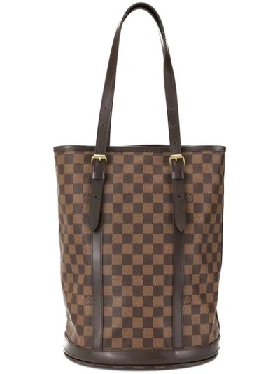 Pre-owned Louis Vuitton  Gm Damier Bucket Tote In Brown