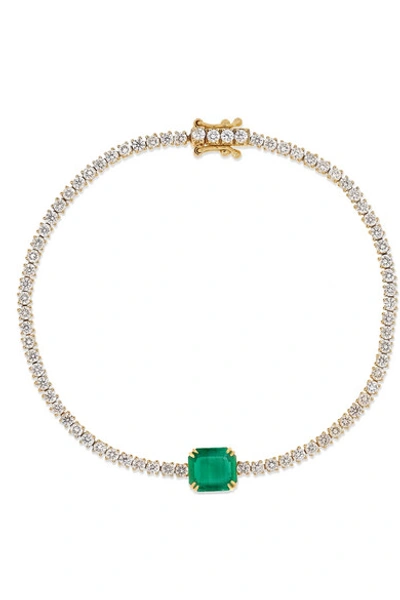 Anita Ko Hepburn 18-karat Gold, Diamond And Emerald Bracelet In Rose Gold