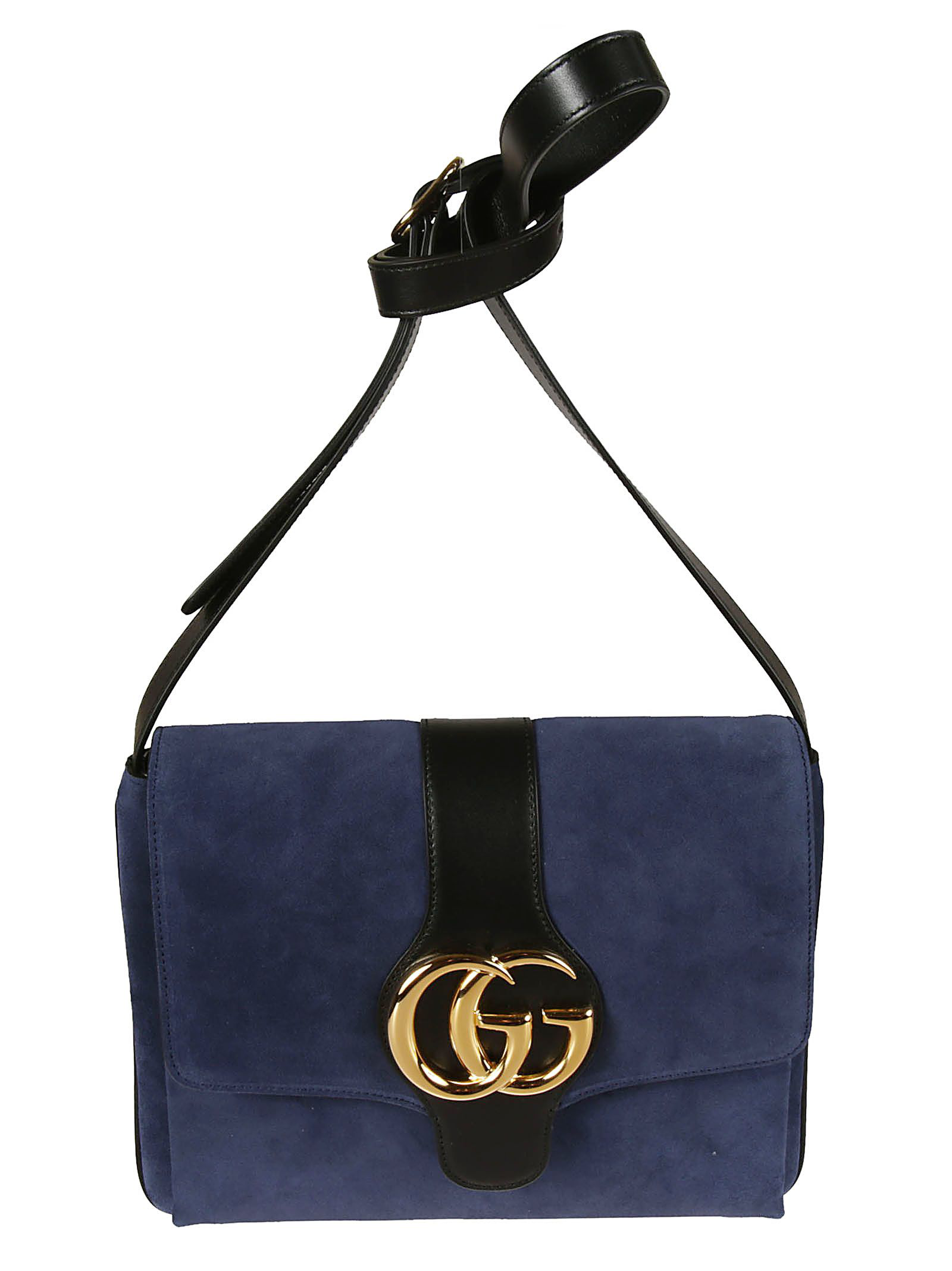 Gucci Arli Medium Shoulder Bag In Blu Ink/nero ModeSens