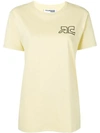 Courrèges Logo Print Cotton Jersey T-shirt In Yellow