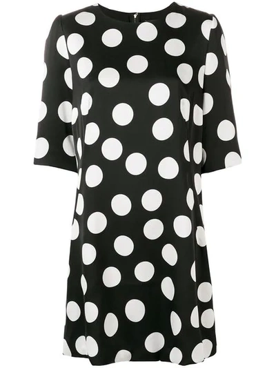 Dolce & Gabbana Polka-dot Shirt Dress In Black White