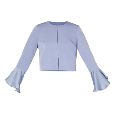 Paisie Cropped Jacket With Flared Sleeves In Blue