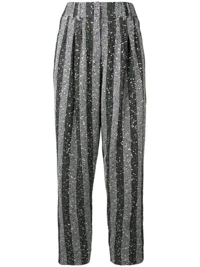 Balmain Sequin Embellished Tapered Trousers In Silver