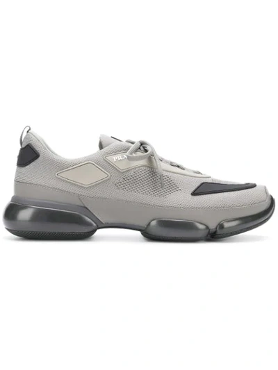 Prada Runner Sneakers In Cromo Nero (grey)
