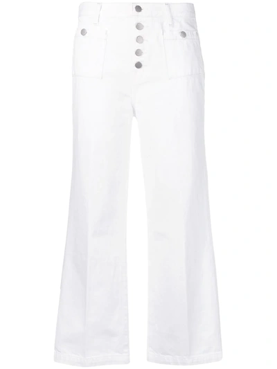 J Brand Joan Cropped High-rise Wide-leg Jeans In White