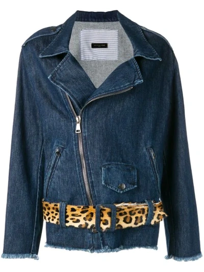 Simonetta Ravizza Denim Biker Jacket In Blue