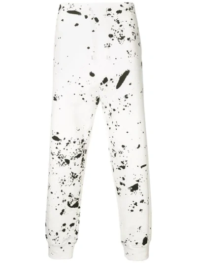 Oamc Paint Splatter Effect Cropped Trousers In White