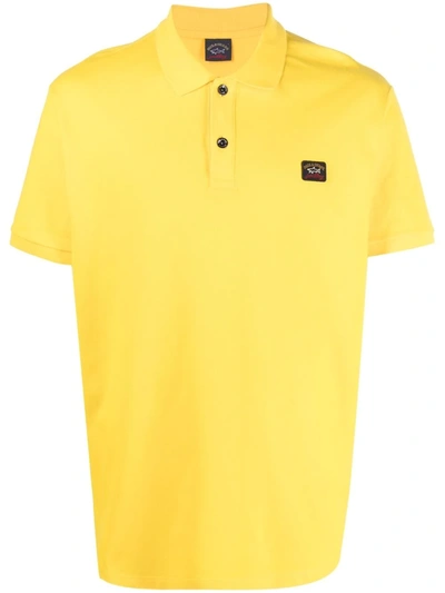 Paul & Shark Patch-embellished Polo Shirt In Yellow