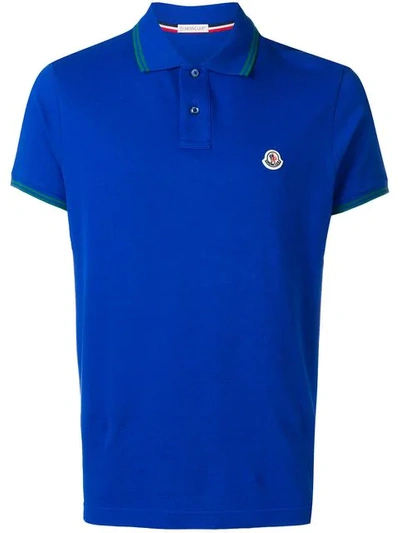 Moncler Polo Shirt In Blue