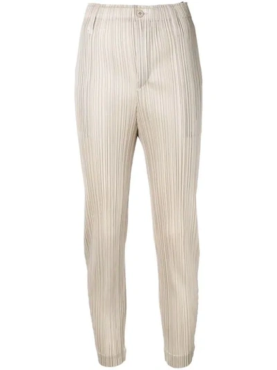 Issey Miyake Beige Cropped Trousers In Neutrals