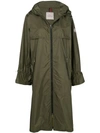 Moncler Satin-shell Raincoat In Green