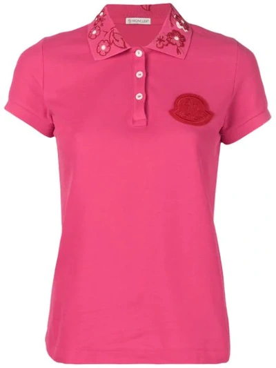 Moncler Polo Shirt In Pink