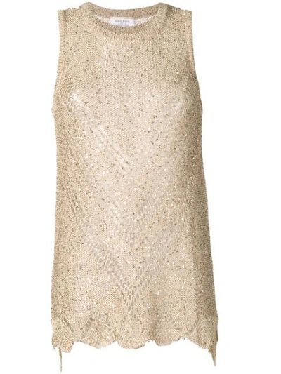 Snobby Sheep Knitted Top With Sequins In Neutrals