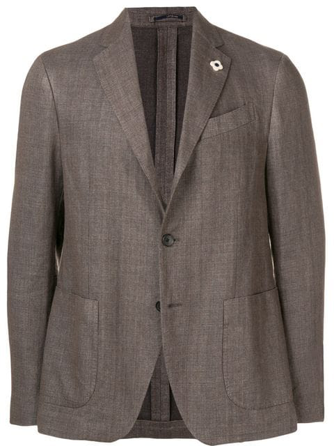 Lardini Lapel Button Blazer In Brown | ModeSens