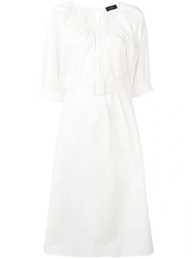 Joseph Ruched Prairie Style Dress In White