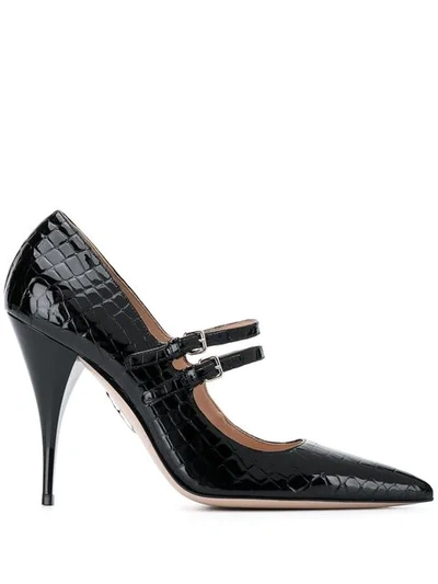 Miu Miu Snakeskin Effect High-heels In Black