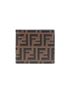 Fendi Ff Logo Bi-fold Wallet In Brown