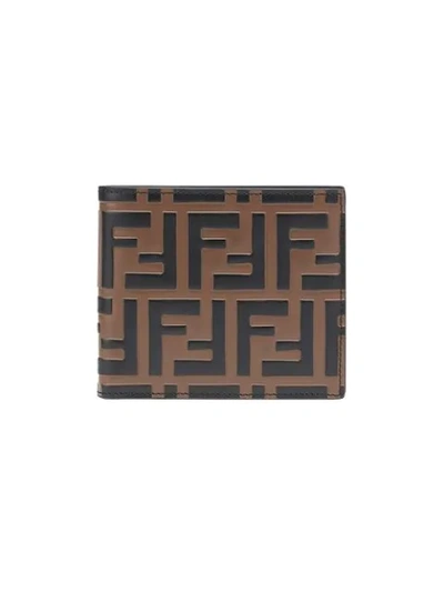 Fendi Ff Logo Bi-fold Wallet In Brown