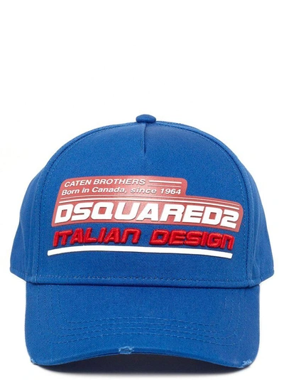 Dsquared2 Adjustable Men's Cotton Hat Baseball Cap In Blue