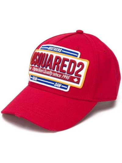 Dsquared2 Men's Embroidered Logo Baseball Cap In Red