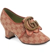 Gucci Ortensia Double G Hardware Pump In Beige