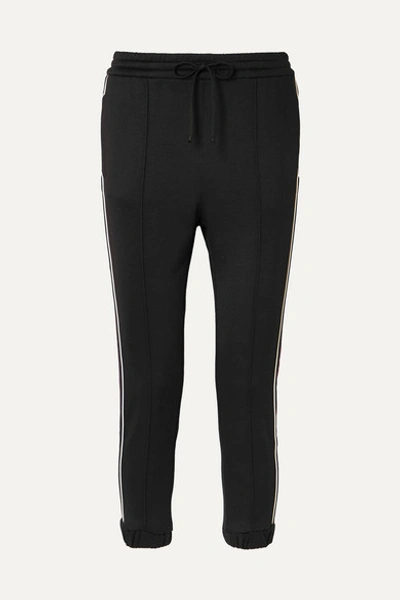Gucci Web Stripe Technical Jersey Jogger Pants In Black/ Blue/ Red