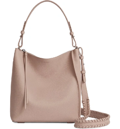 Allsaints Kita Leather Shoulder/crossbody Bag Beige In Sand