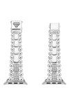 Lagos Smart Caviar Diamond Pave 38mm Apple Watch Bracelet In White/silver