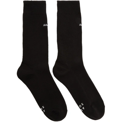 Ader Error Black Embroidered Logo Socks In Sc1 Black