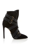 Balmain Jakie Suede Ankle Boots In Black