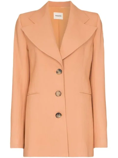 Khaite Mckenna Stretch Twill Blazer In Orange