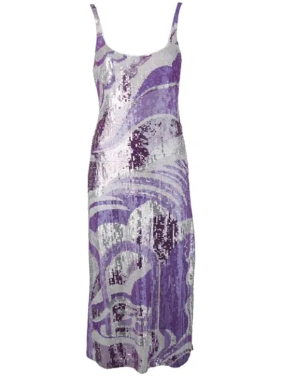 Emilio Pucci Cami-styled Sequinned Dress In Purple