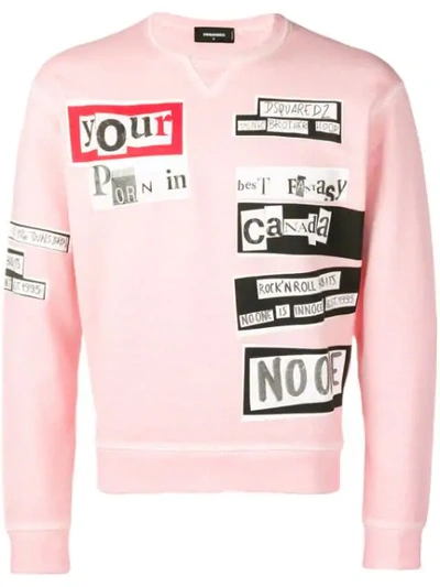 Dsquared2 Sweatshirt Mit Slogan-print In Pink
