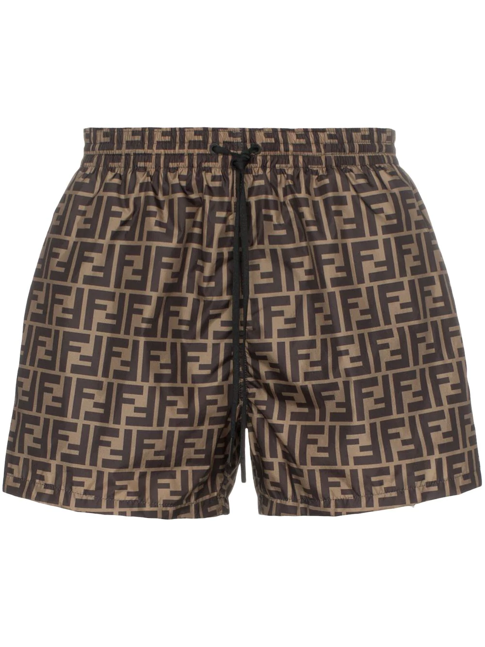 Fendi Ff Logo Print Swim Shorts - Brown | ModeSens