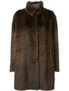 Liska Oversized Single-breasted Coat In Brown