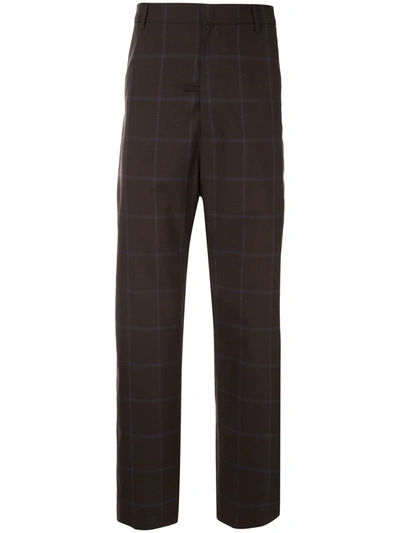 Martine Rose Check Trousers In Brown
