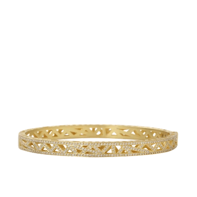 Yossi Harari Diamond Pave Lace Cuff Bracelet In Ylwgold
