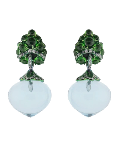 Arunashi Flower Fruit Earrings In Titanium