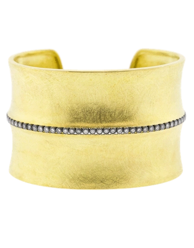Todd Reed Diamond Line Wide Gold Cuff In Ylwgold