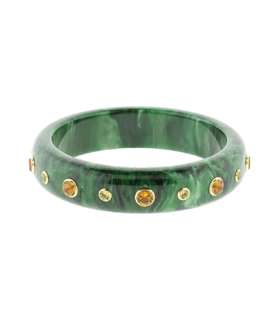 Mark Davis Green And Citrine Bakelite Bangle In Yellow Gold