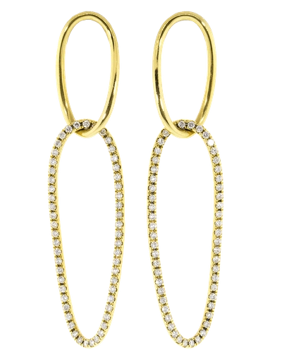 Sidney Garber Diamond Double Oval Loop Earrings In Ylwgold