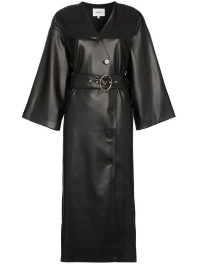 Nanushka Iben Belted Midi Dress In Black