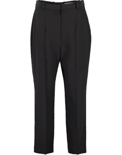 Alexander Mcqueen High Waist Cigarette Trouser In Black