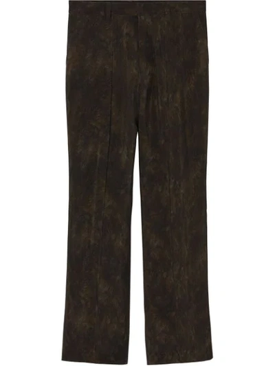 Burberry Relaxed Fit Animal Print Trousers In Brown