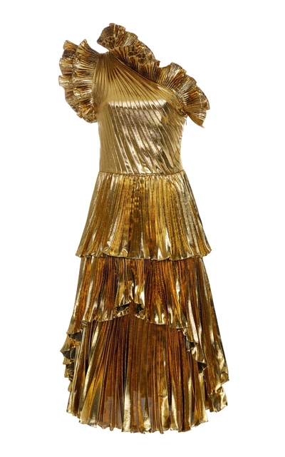 Altuzarra Kamala Ruffled Tiered Lurex Dress In Metallic | ModeSens